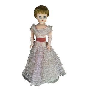 Vtg 50s Sweet Rosemary 30" Grocery Store Doll Pink Lace Dress Vinyl 1957